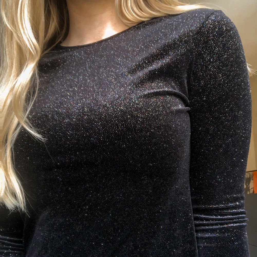 Black glitter dress